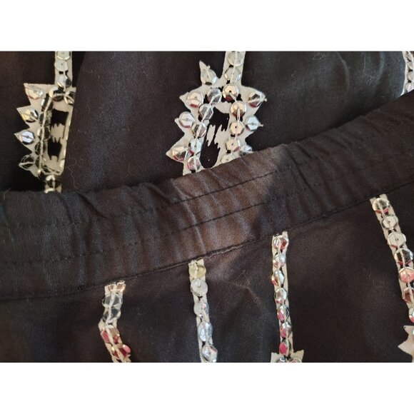 Sandy Starkman XL Skirt, Black White Embroidered, Boho Hippie, Maxi Cotton READ - Picture 5 of 8